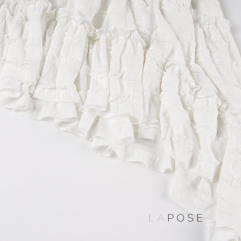 Bryn Ruffle Asymmetric Maxi Skirt [9WPY5X0I]