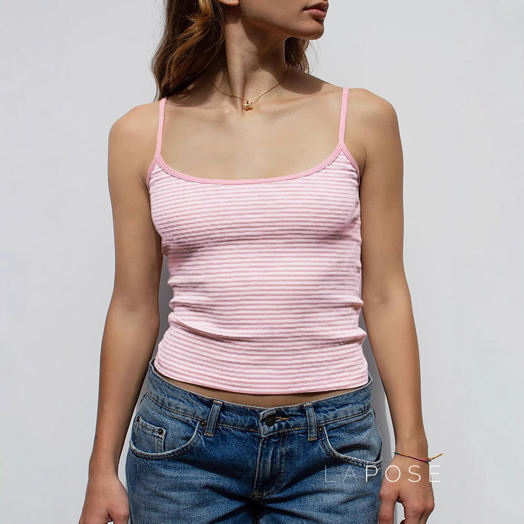 Brystol Striped Camisole Crop Top [OEYVS0AJ]