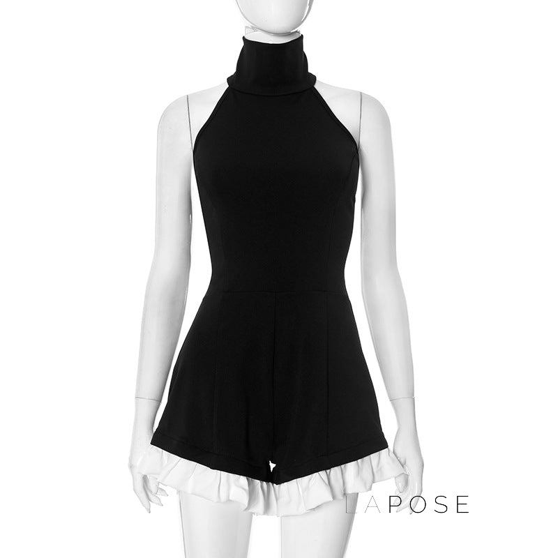 Calani Backless Halter Romper [F0519PGH]