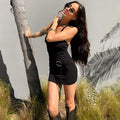Cali Halter Ring Midi Dress [L5CIY620]