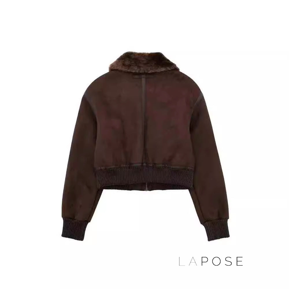Camelia Quilted Fur Collar Jacket [660SXNW2]