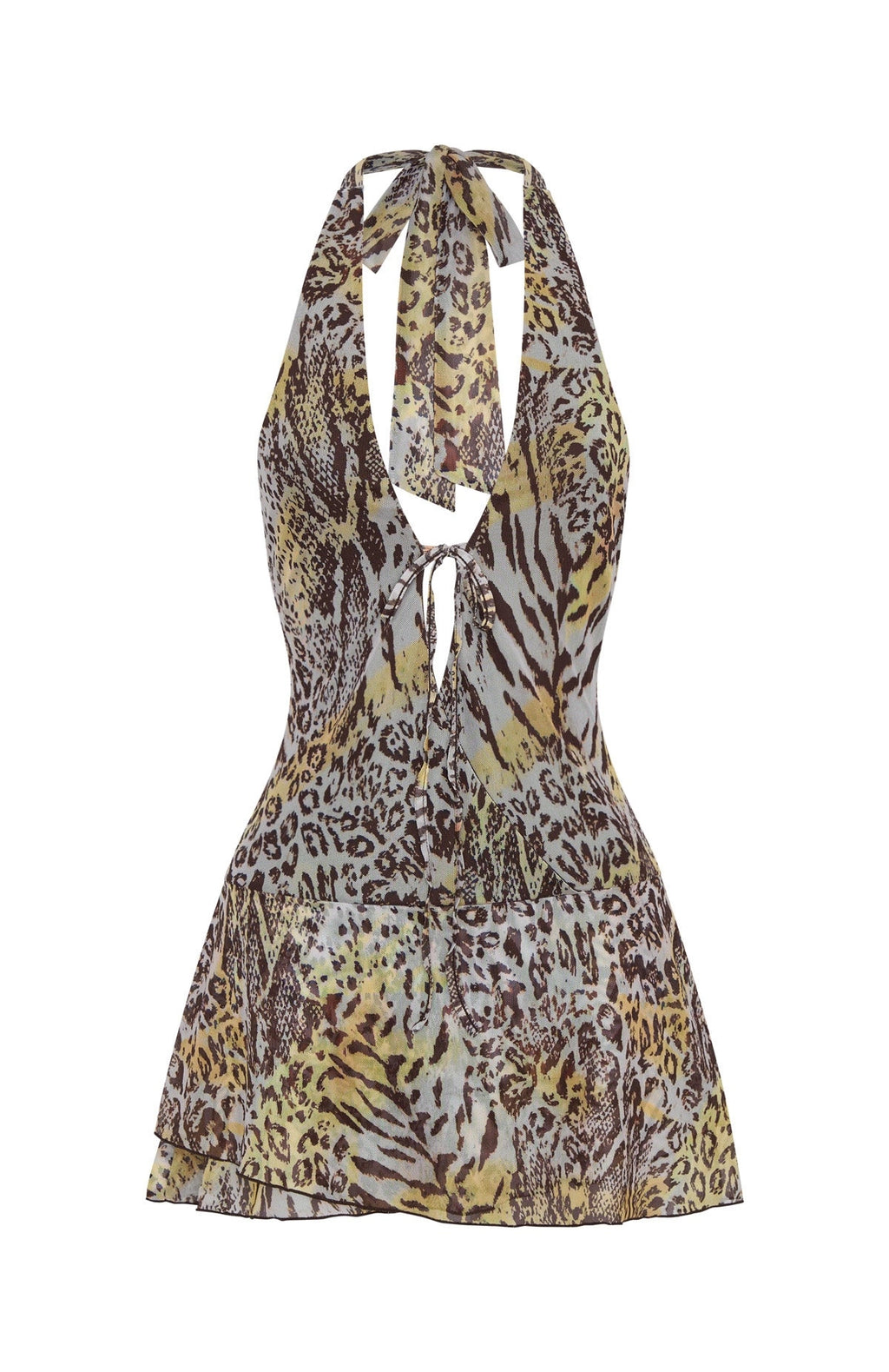 LaPose Camrynn Leopard Halter Mini Dress