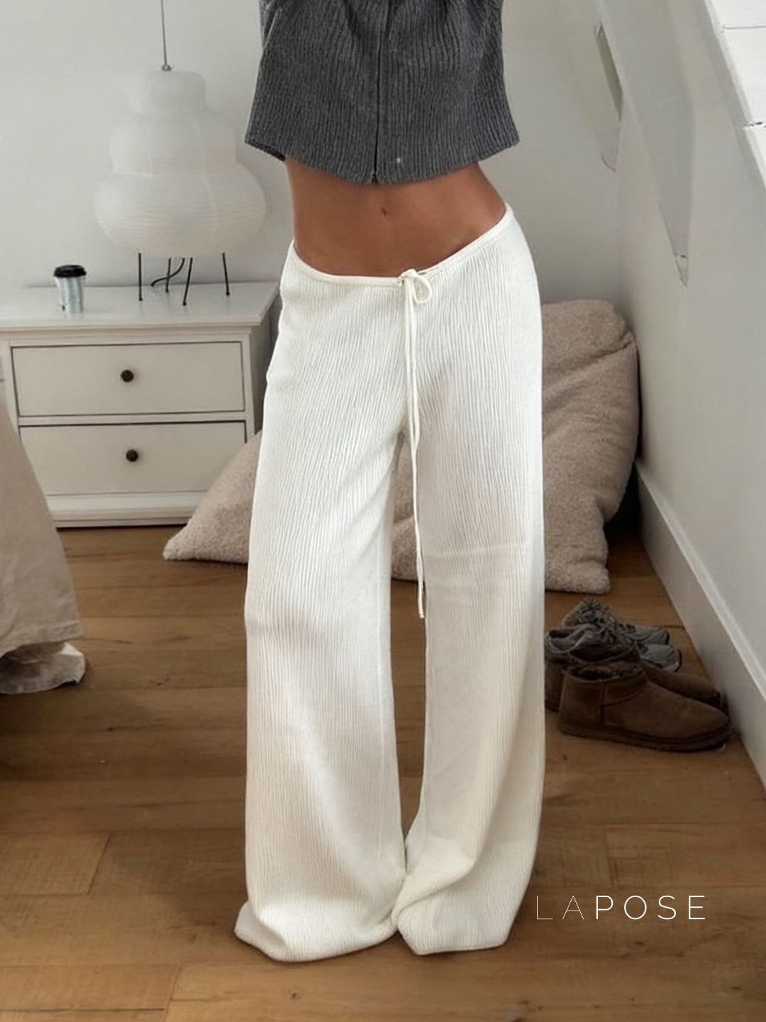 Cana Drawstring Knit Wide-Leg Pants [6W2VXM0X]