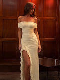 LaPose - Cari Ruffle Slit Maxi Dress