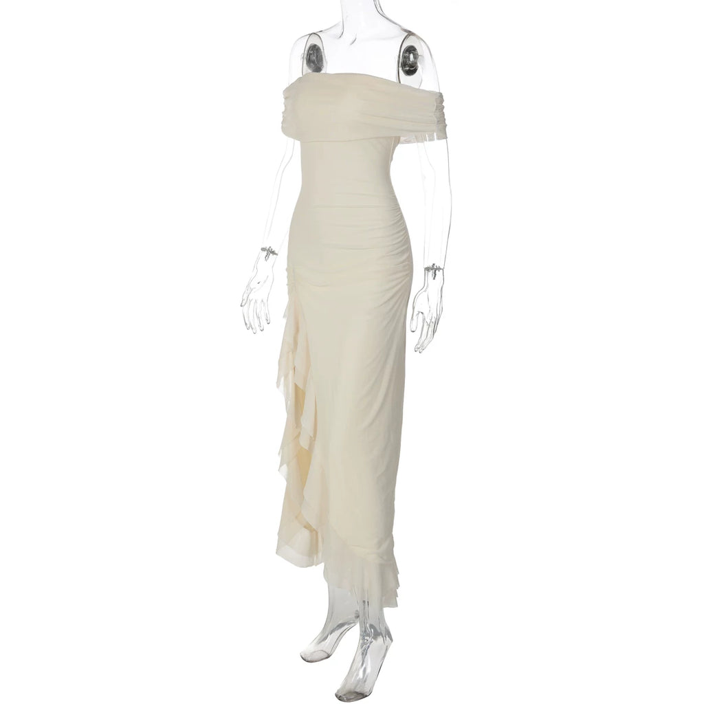 LaPose - Cari Ruffle Slit Maxi Dress