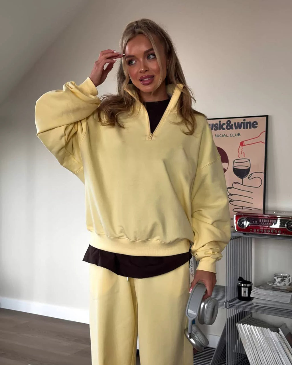 LaPose - Carissa Half-Zip Wide Leg Set