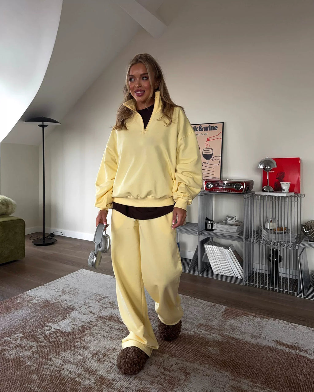 LaPose - Carissa Half-Zip Wide Leg Set