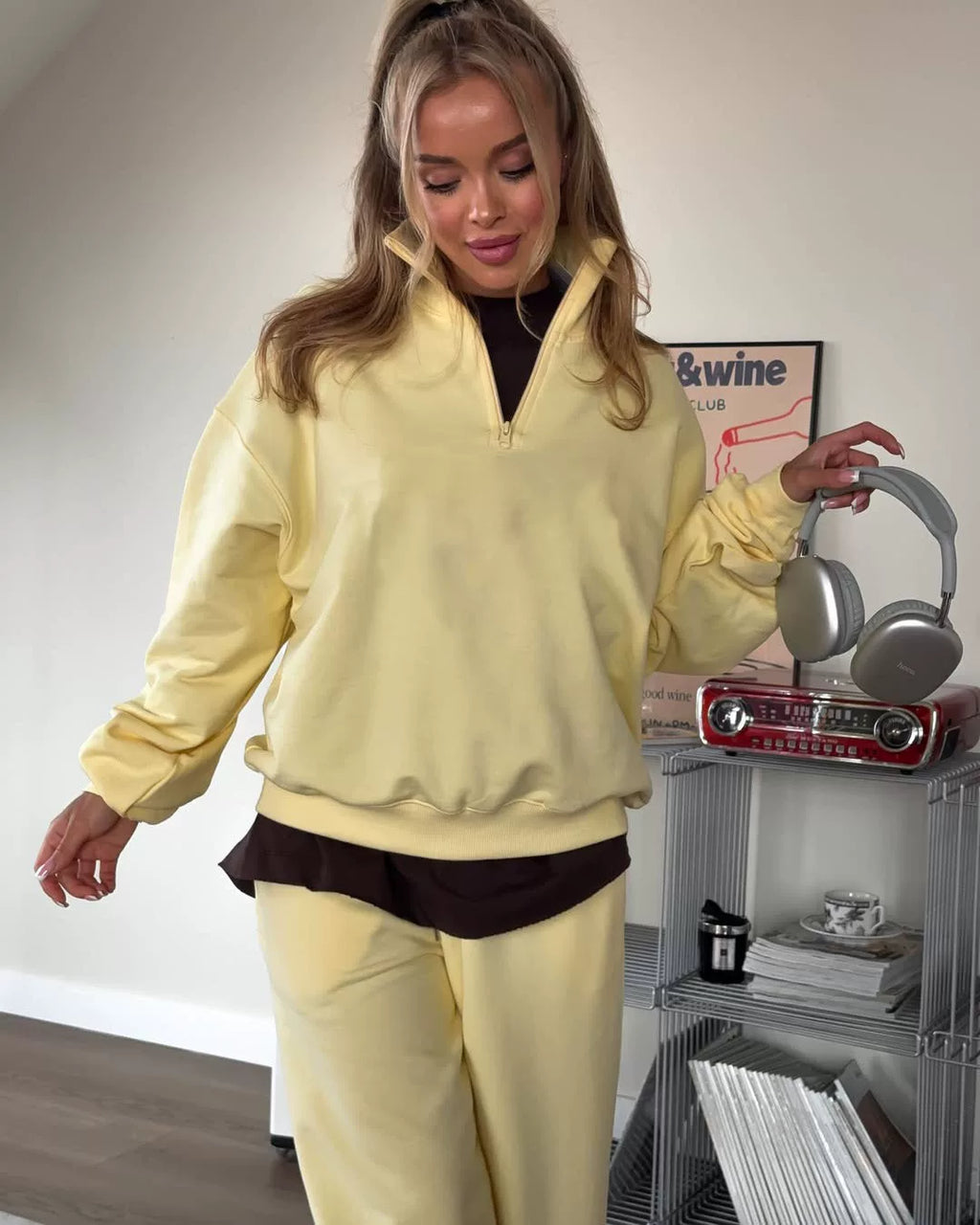 LaPose - Carissa Half-Zip Wide Leg Set