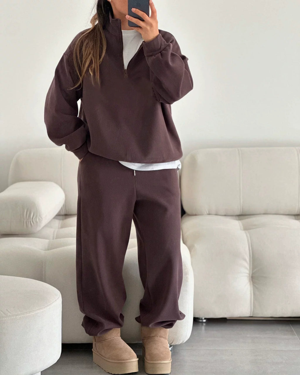 LaPose - Carissa Half-Zip Wide Leg Set