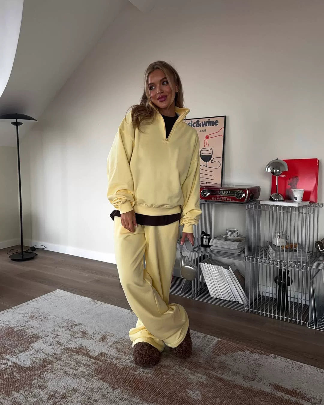 LaPose - Carissa Half-Zip Wide Leg Set