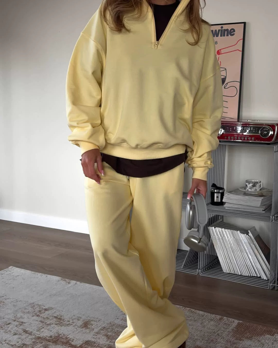 LaPose - Carissa Half-Zip Wide Leg Set