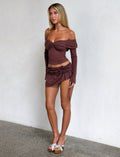 LaPose Carleigh Ruched Off-Shoulder Top