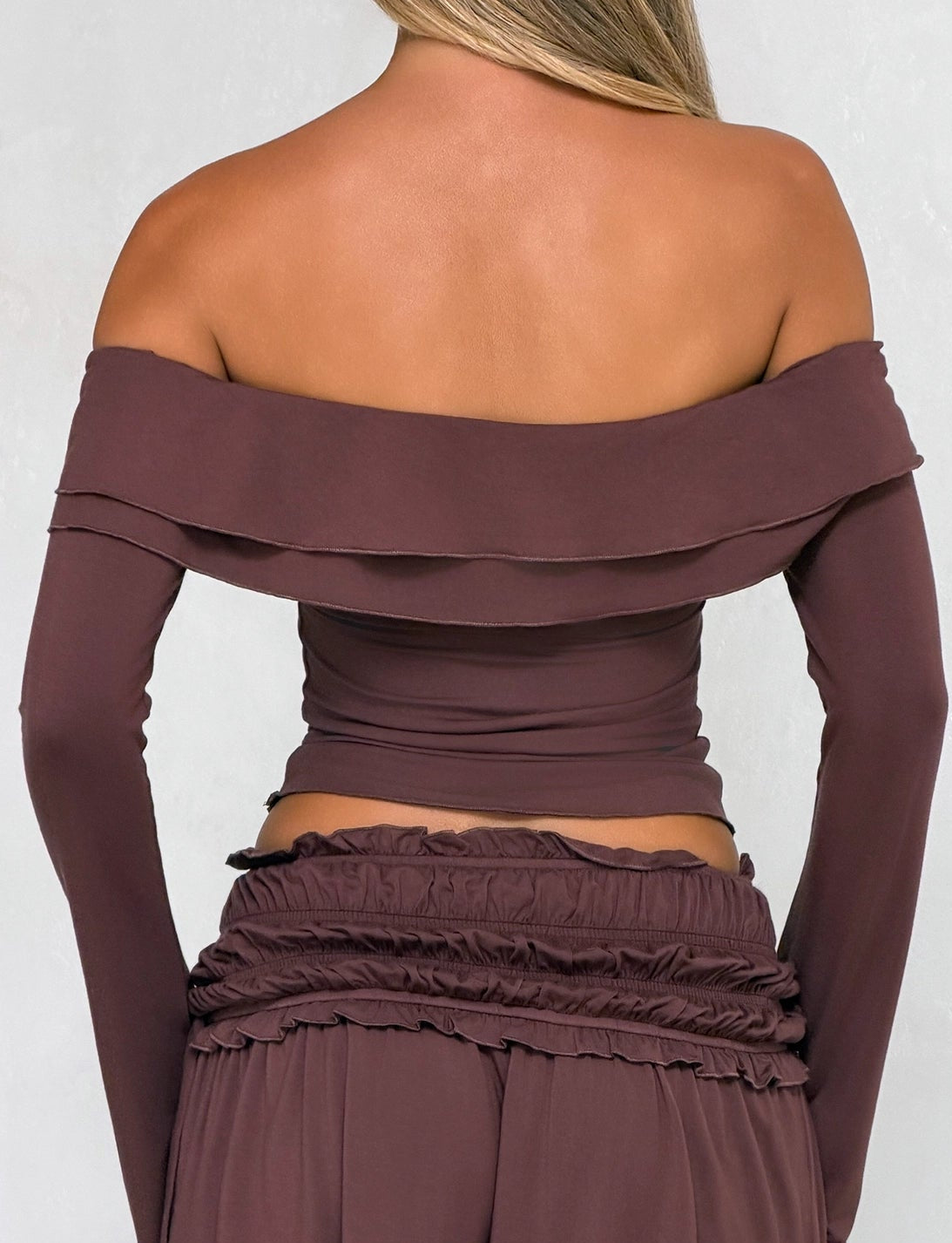 LaPose Carleigh Ruched Off-Shoulder Top