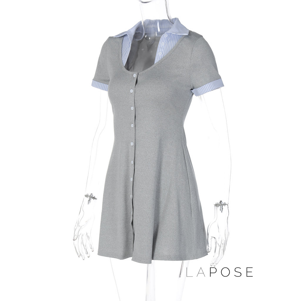 Carmyn Polo Patchwork Mini Dress [3E5LYUWT]