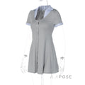 Carmyn Polo Patchwork Mini Dress [3E5LYUWT]