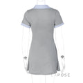 Carmyn Polo Patchwork Mini Dress [SAGVSNGB]