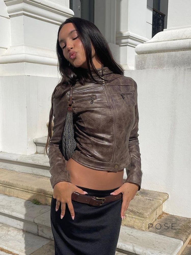 Carter Distressed Leather Jacket [5P0V8WSG]