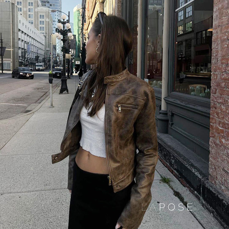 Carter Distressed Leather Jacket [MH7CLKEG]