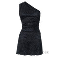 Catarina One Shoulder Polka Dot Mini Dress [2Z9HT4SG]