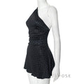 Catarina One Shoulder Polka Dot Mini Dress [6RWMEZ44]