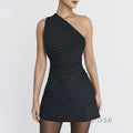 Catarina One Shoulder Polka Dot Mini Dress [PVUDYEZP]