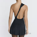 Catarina One Shoulder Polka Dot Mini Dress [VBXT2TXQ]