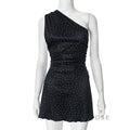Catarina One Shoulder Polka Dot Mini Dress [7IJTQNOT]