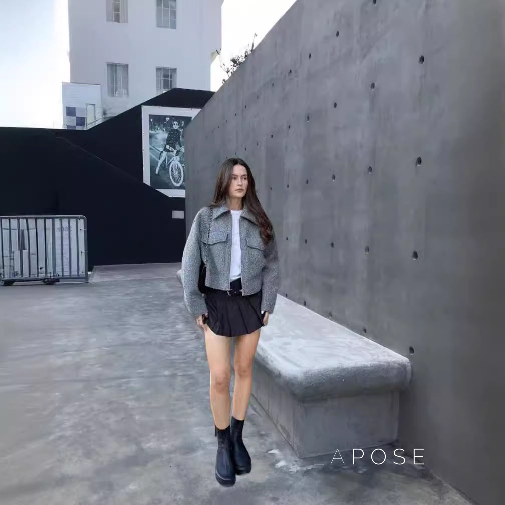 Caterina Cropped Cape Jacket [R7XB2ZXF]