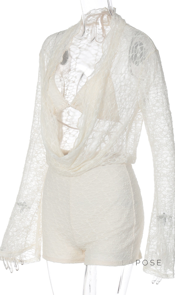 Cattleya Lace Cut-Out Short Set [3EX7WEZA]