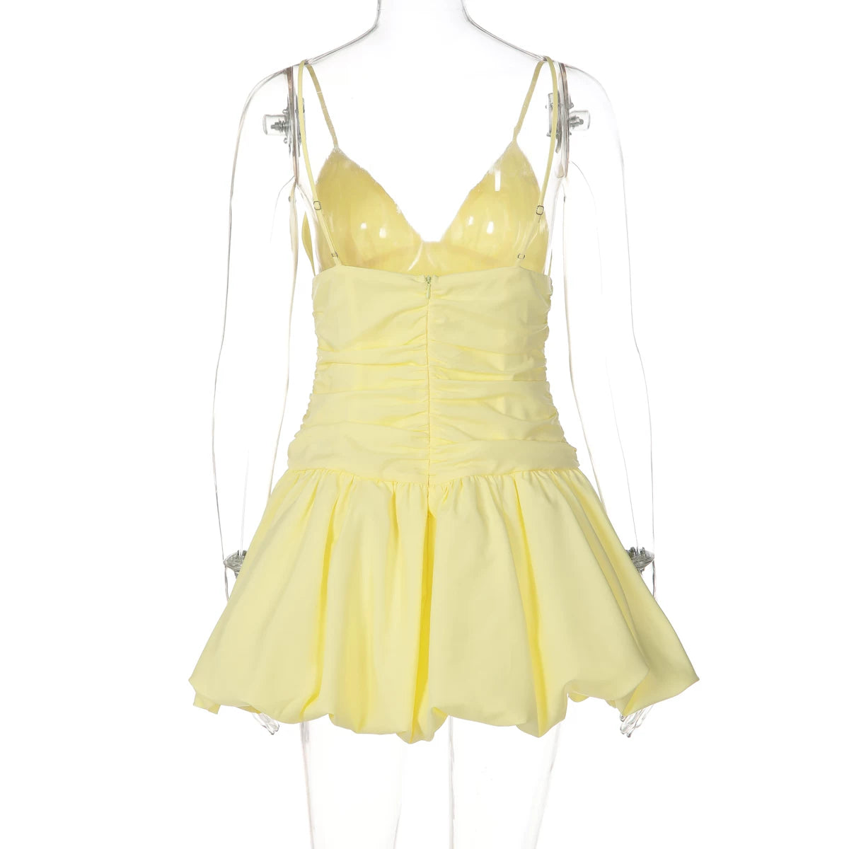 Cecile Ruched Bubble Hem Mini Dress