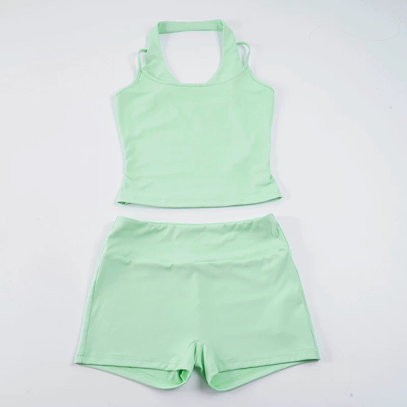 LaPose - Chantel Halter Camisole Shorts Set