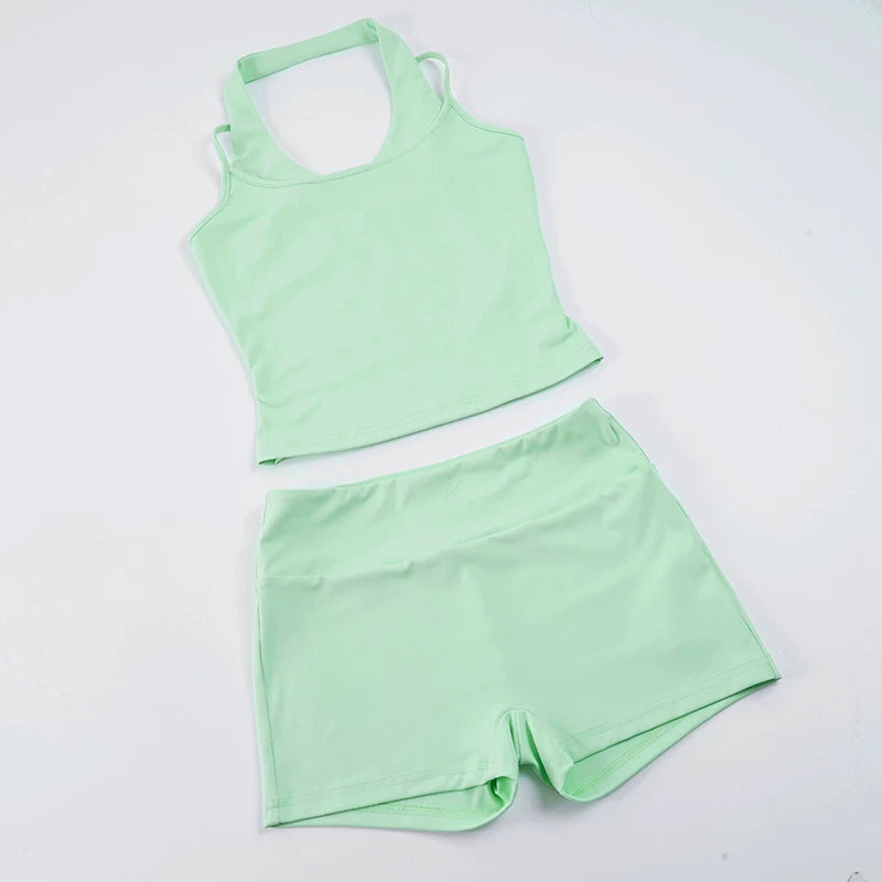 LaPose - Chantel Halter Camisole Shorts Set