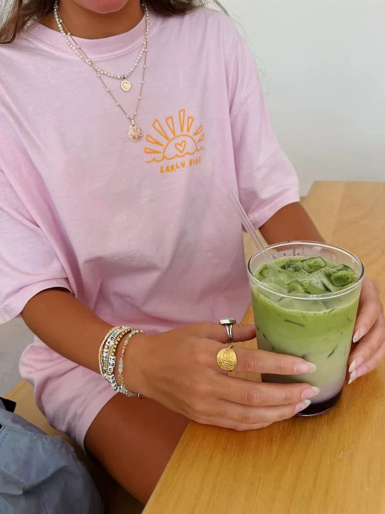 Chasidy Sunrise Graphic Oversized Tee