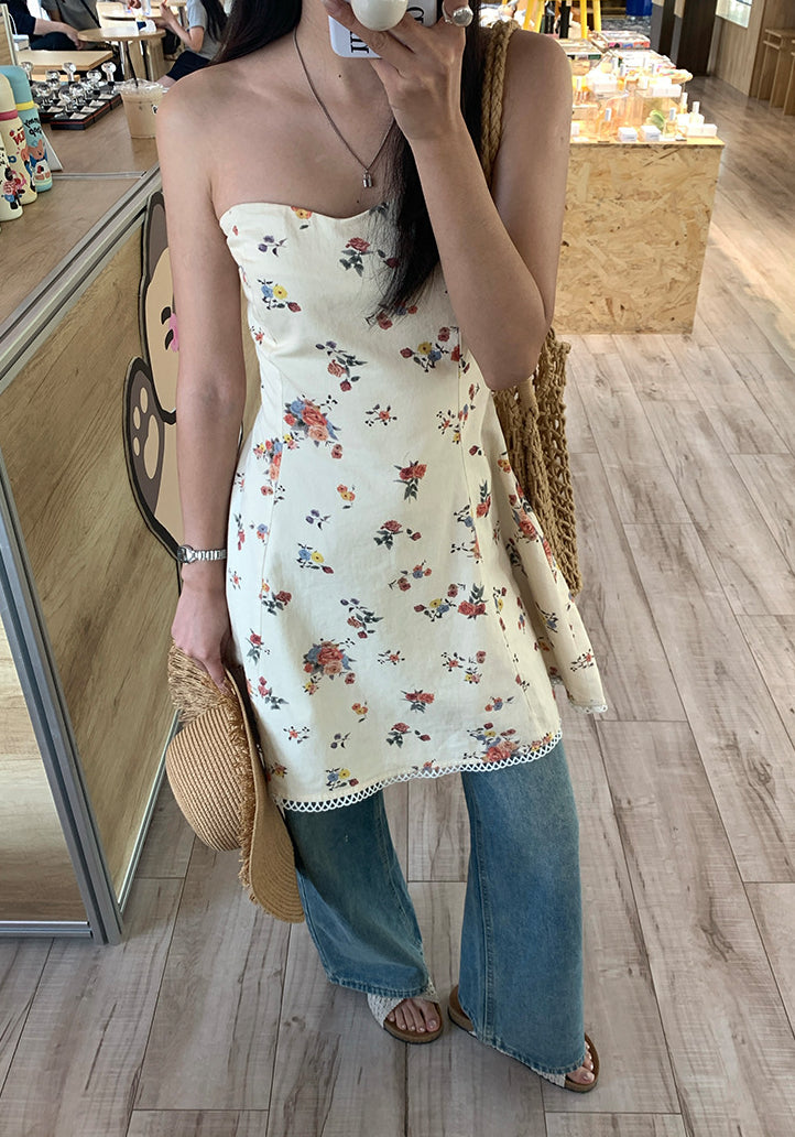 Chaya Strapless Floral Mini Dress [Y2FFUZME]