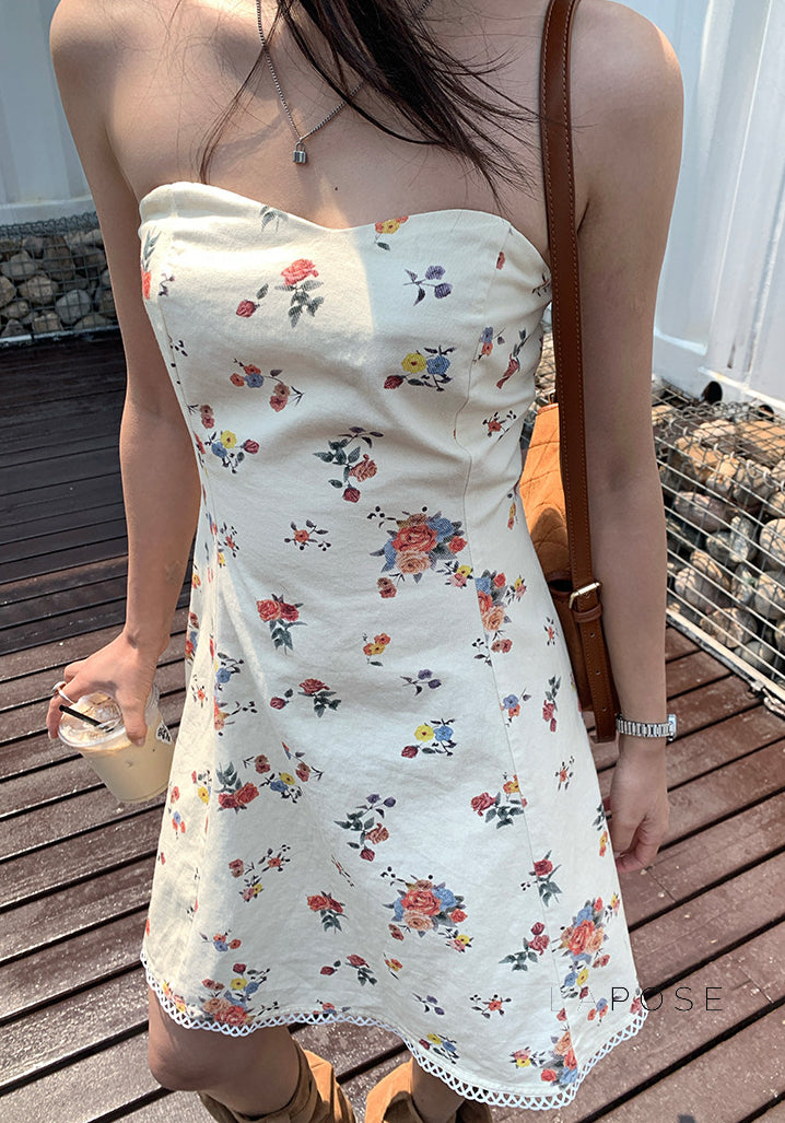 Chaya Strapless Floral Mini Dress [XPMC8VUJ]