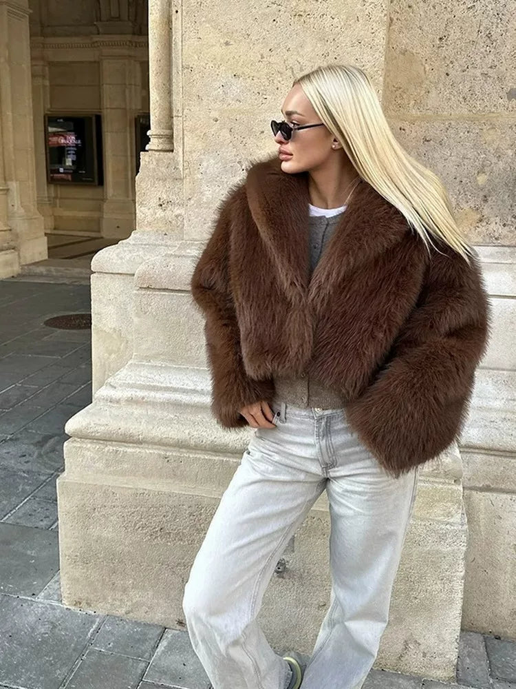 LaPose - Cheryl Cropped Faux Fur Coat