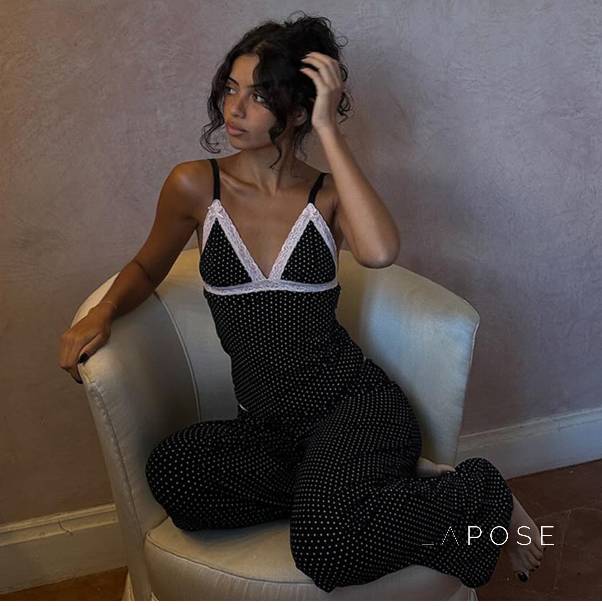 Cheyanne Lace Polka Dot Set [7C30R8CW]
