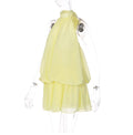 Chiffon Halter Backless Mini Dress [XAEBSXBH]