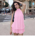 Chiffon Halter Backless Mini Dress [FJGN1I0I]