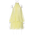 Chiffon Halter Backless Mini Dress [YWFQBUIJ]