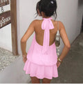 Chiffon Halter Backless Mini Dress [K5HDYNKM]
