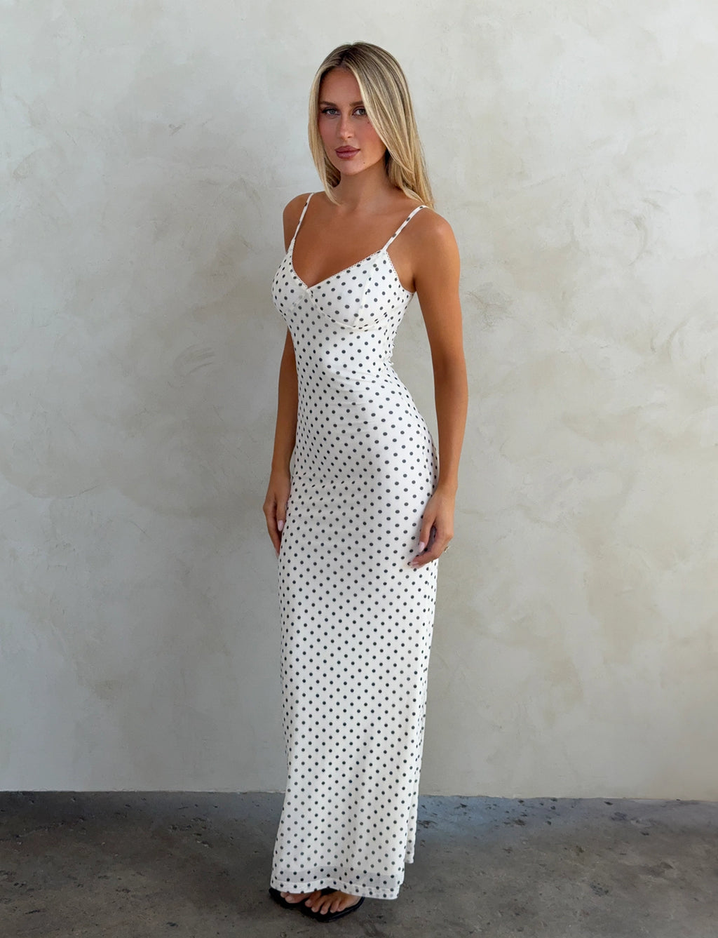 LaPose Chloe Polka Dot Maxi Dress