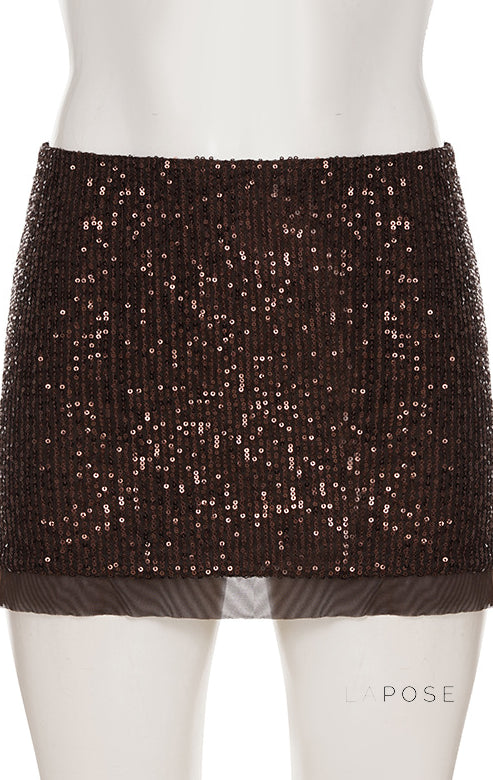 Christine Sequin Halter Skirt Set [ED22WQO3]