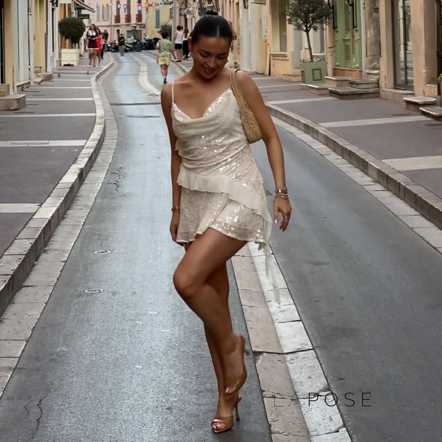 Chyna Sequin Cowl Neck Mini Dress