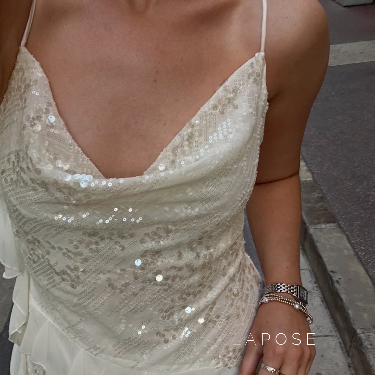 Chyna Sequin Cowl Neck Mini Dress