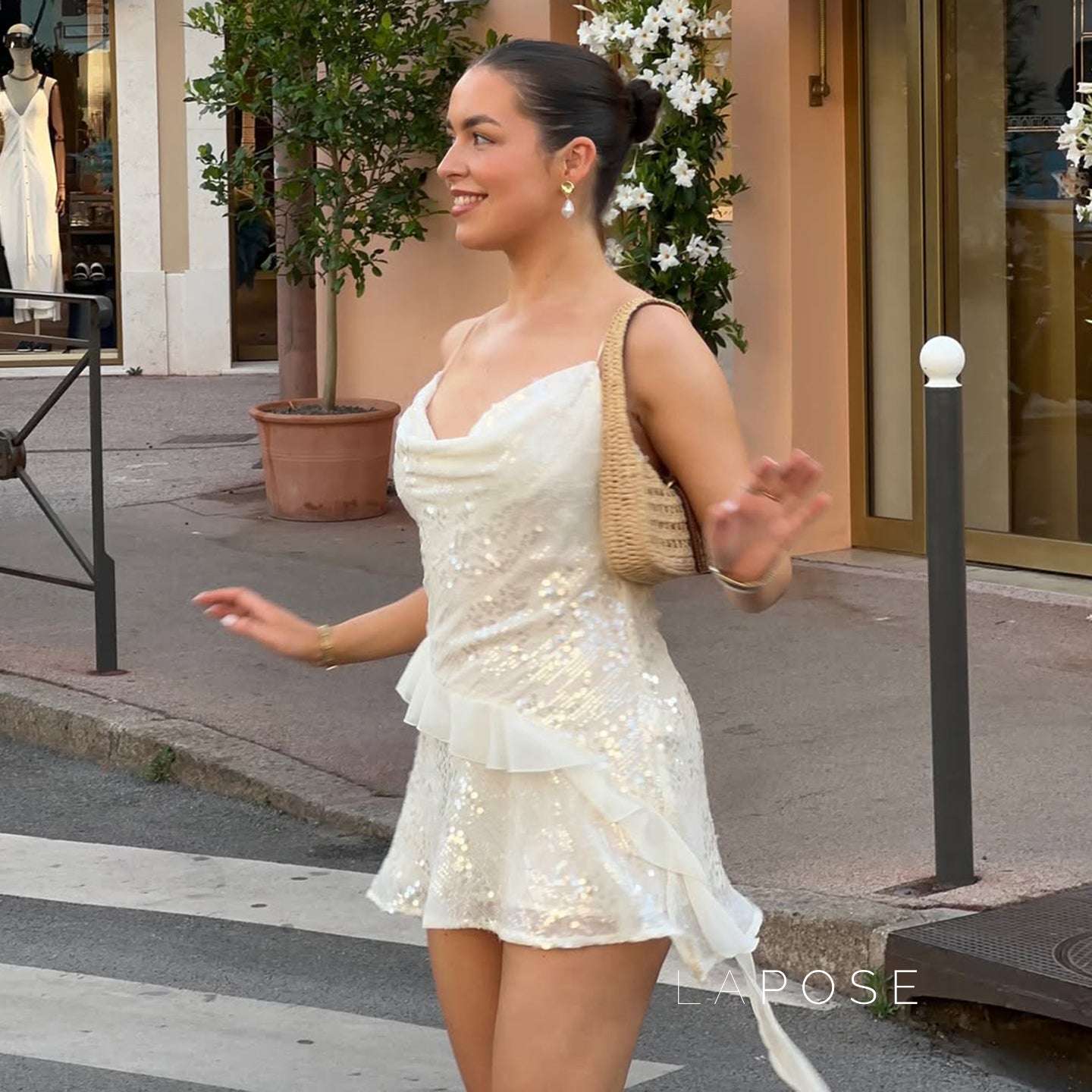 Chyna Sequin Cowl Neck Mini Dress