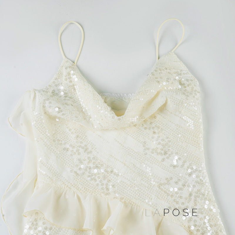 Chyna Sequin Cowl Neck Mini Dress