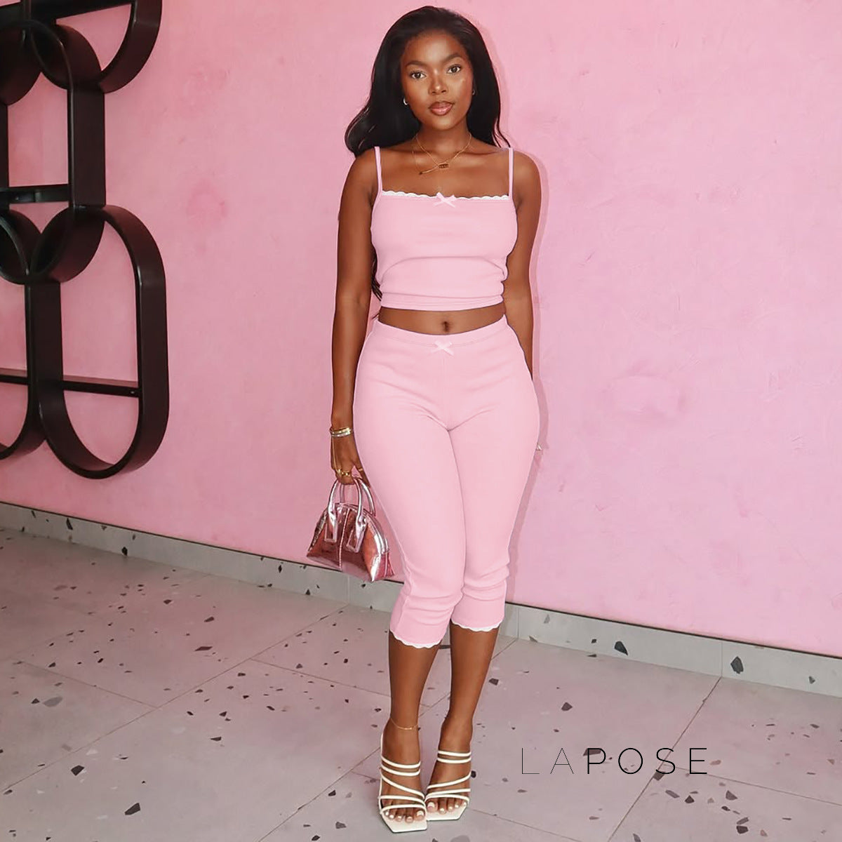 Ciara Lace Ribbed Short Set [4TXUO9E9]