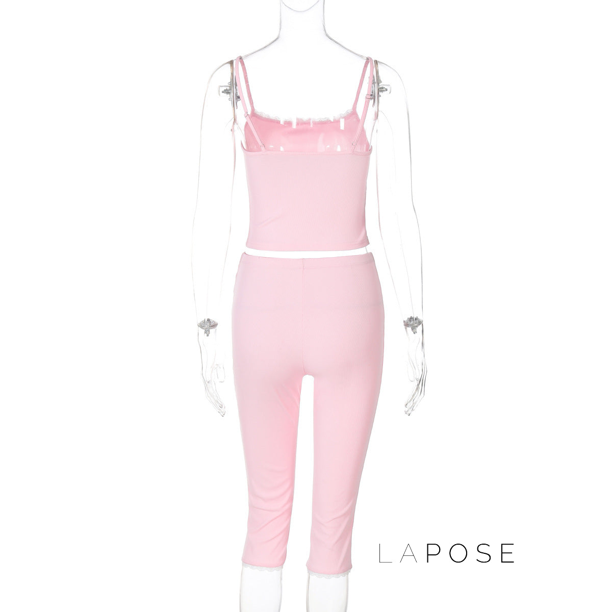 Ciara Lace Ribbed Short Set [09G0MU66]