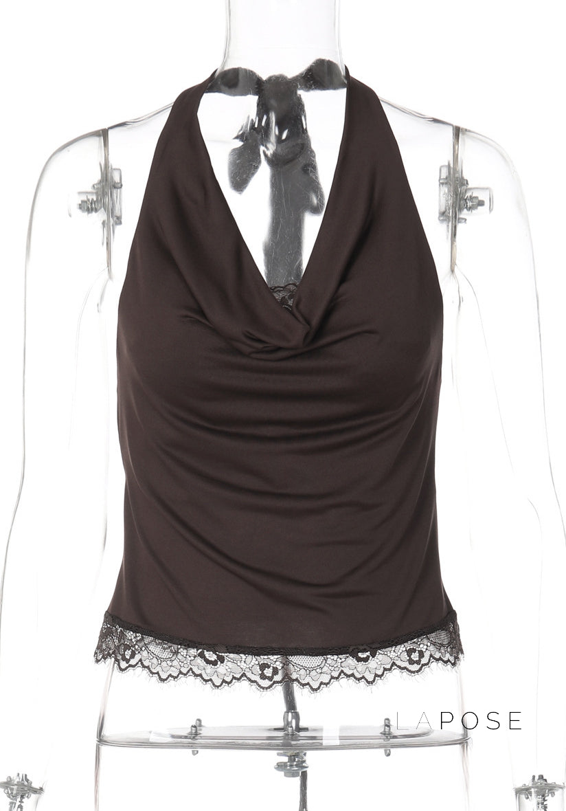 Cielo Lace Halter Crop Top [NIU1CZFZ]